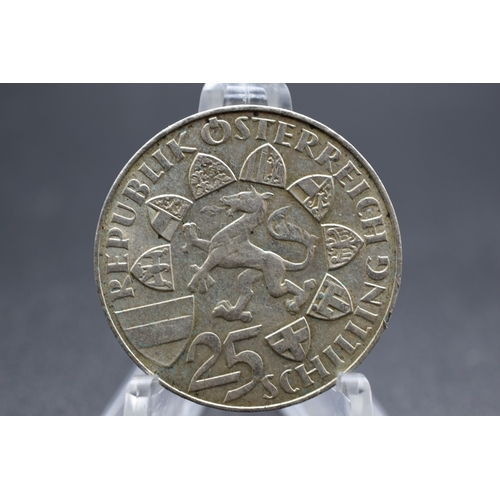 93 - Silver - 25 Schilling Erzherzog Johann - Austria - 1959