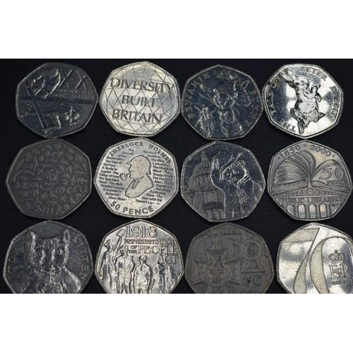 101 - Collection of Twelve Collectable Fifty Pence Piece Coins To Include, Commenwealth Games Glasgow, Div... 