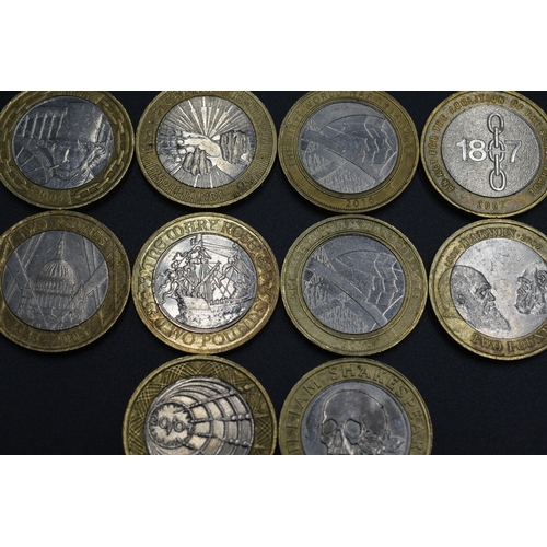 102 - Collection of Ten Collectible £2 Coins To Include WW1, Abolition of Slave Trade, Darwin, WW2 Blitz a... 