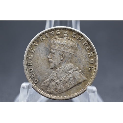 62 - Silver - India - George V - Half Rupee - 1919