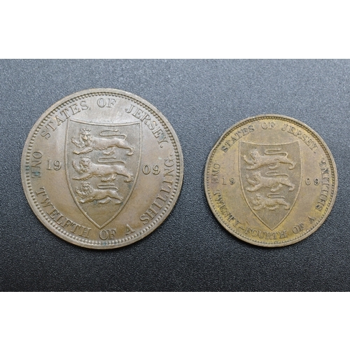 96 - Jersey - Edward VII - 1/24 & 1/12 Shilling - 1909