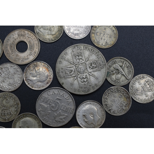 53 - Selection of Silver Coinage to include Three Pence Pieces, Canadian Five Cents and More