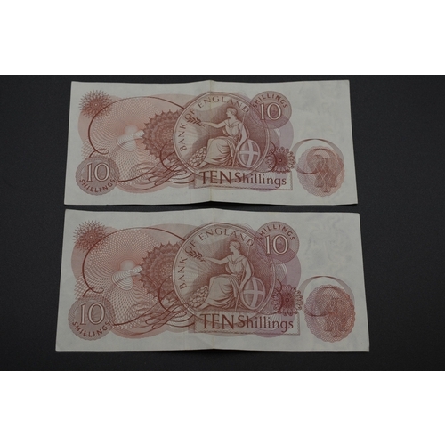 66 - Two Ten Shilling Bank Notes