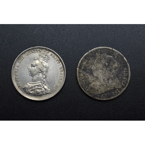 65 - Two Silver Victoria Shillings - 1894 & 1887