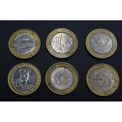 Selection of Six Collectable £2 Coins