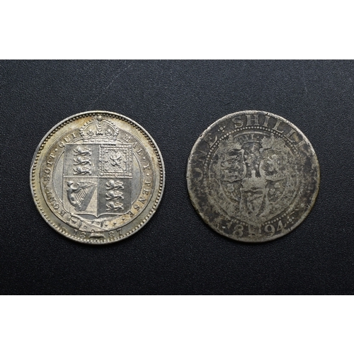 65 - Two Silver Victoria Shillings - 1894 & 1887