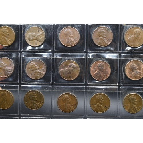 1 - Sheet of 63 USA Lincoln Cents (Various Dates)