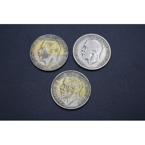 Three Silver Florins George V - 1923, 1929 and 1936
