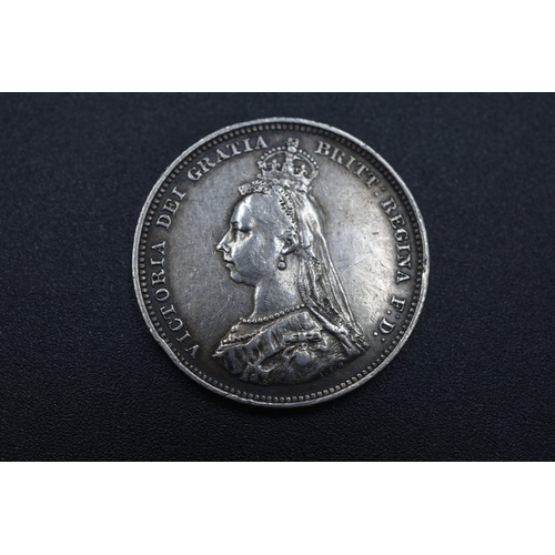 15 - Victorian 1887 Silver Shilling