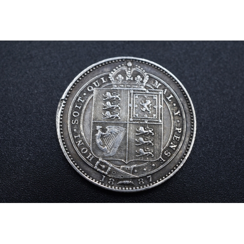 15 - Victorian 1887 Silver Shilling