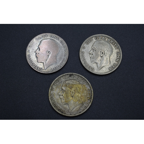 30 - Selection of Three Silver George V Florins - 1925, 1928 and 1929