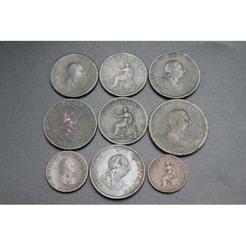 38 - Selection of George III Coinage to include Farthing (1799) Pennies (1799 & 1806) and More