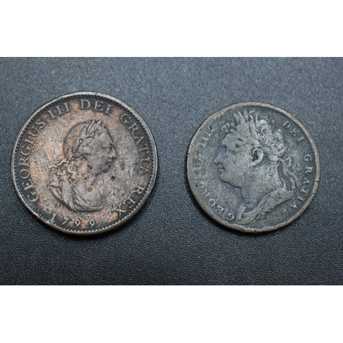 Two Farthings George III (1799) and George IIII (1821)