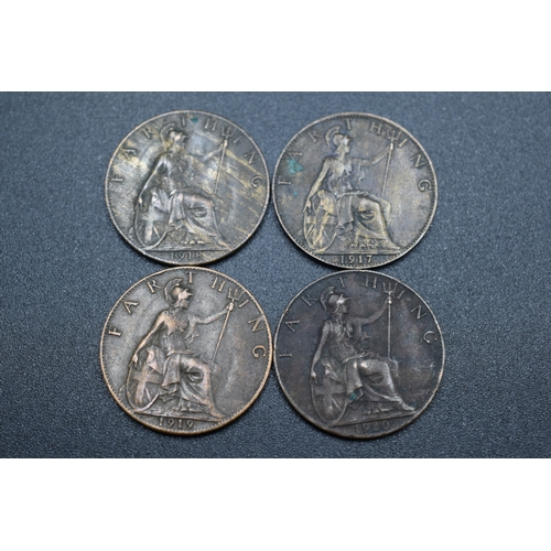 52 - George V Farthing - 1917, 1918, 1919 and 1920