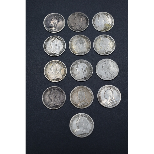 67 - Selection of Silver Three Pence Pieces