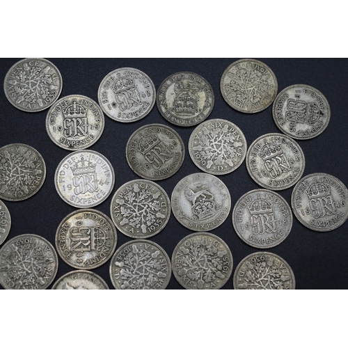 70 - Mixed Selection of Silver Six Pence Pieces