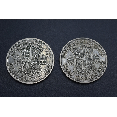 80 - Silver - George VI - Half Crowns - 1937 & 1938