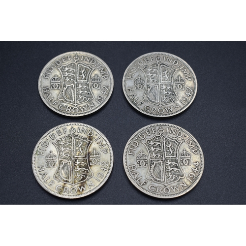 84 - Selection of Silver Half Crown 1942 x3 & 1944