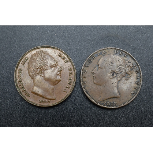 96 - Two Farthings William IIII 1837 and Victoria 1838