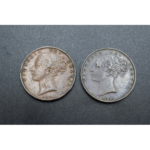 97 - Two Victoria Farthings 1854 & 1855