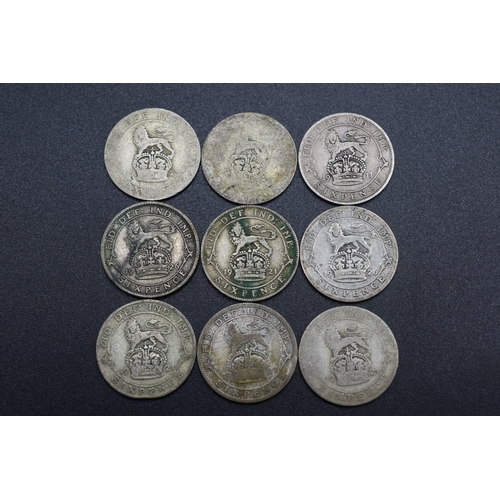 100 - Selection of Silver Six Pence Pieces