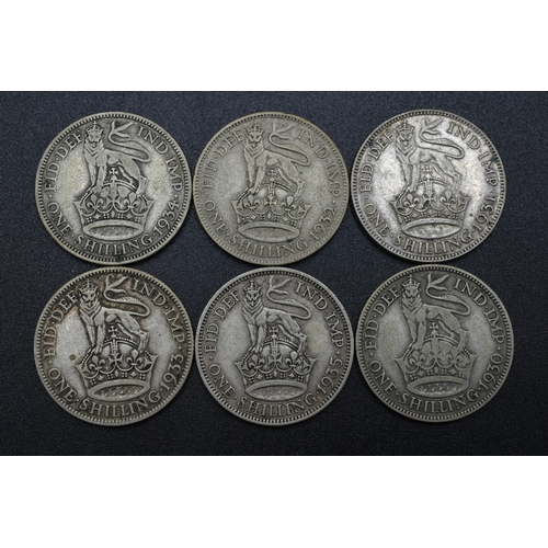 32 - Selection of Silver George V One Shillings 1930 - 1935