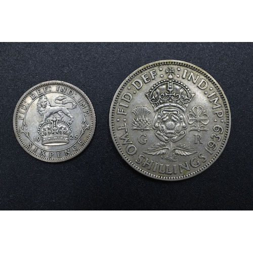 6 - George VI 1939 Silver Florin and a George V 1925 Silver Sixpence