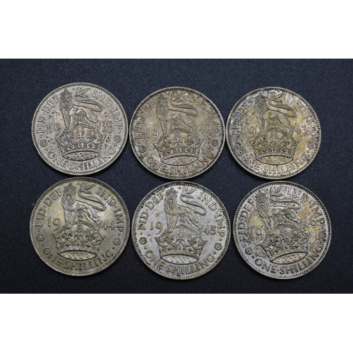 61 - Selection of Silver George VI One Shillings