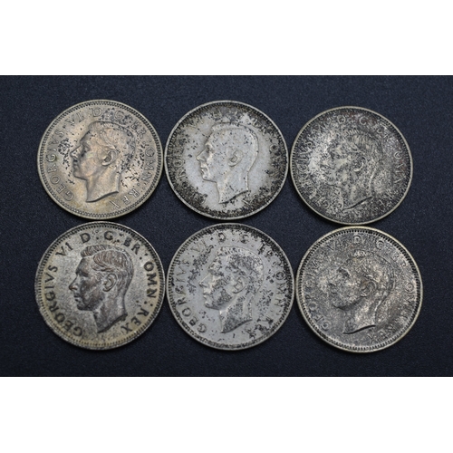 61 - Selection of Silver George VI One Shillings