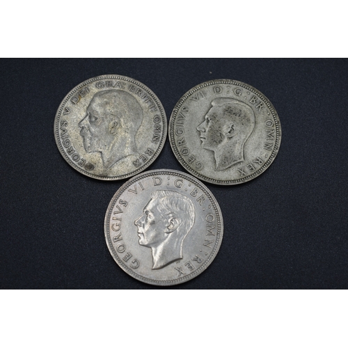 79 - Three Silver George VI Half Crown 1936, 1939 and 1940