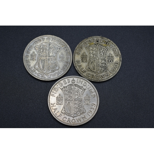 79 - Three Silver George VI Half Crown 1936, 1939 and 1940