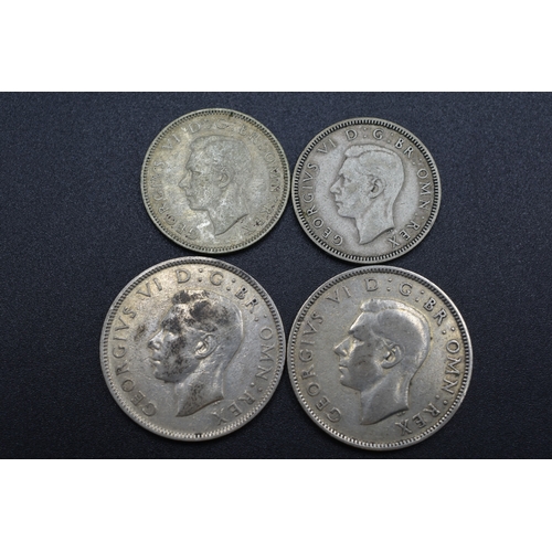 81 - Silver - George VI - One Shilling x2 and Two Shilling x2 - 1938 & 1939