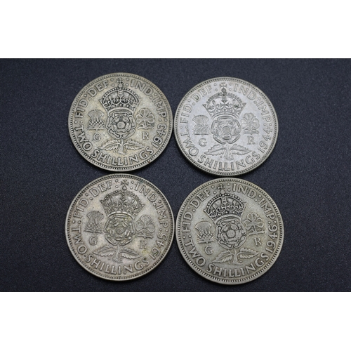 87 - Selection of Silver George VI Two Shillings 1943, 1944, 1945 and 1946