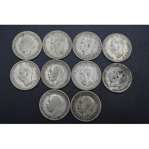 99 - Selection of Silver Six Pence Pieces