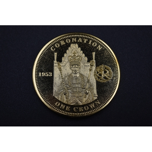 21 - Gold Plated One Crown Coronation Proof Coin