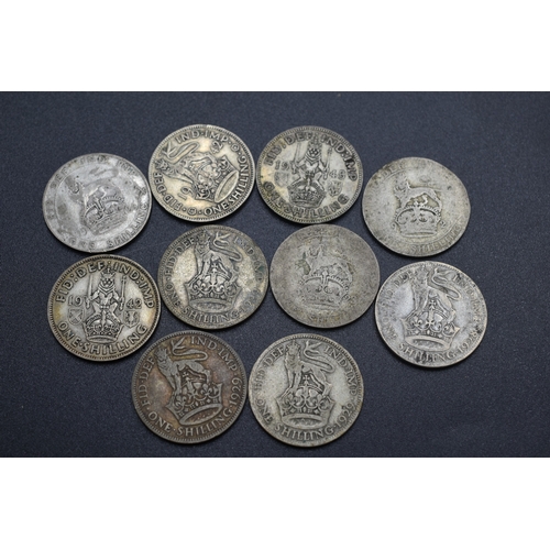 19 - Selection of Silver Shillings Various Dates