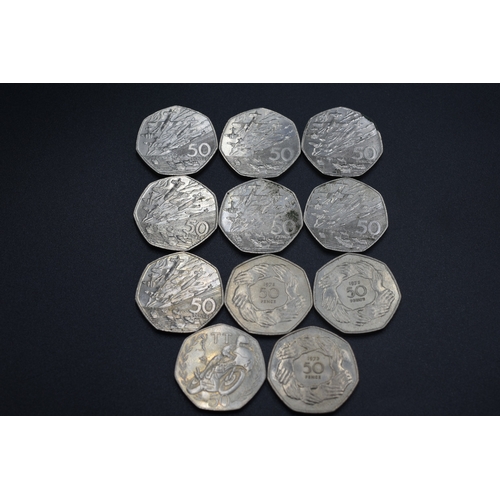 22 - Selection of Old Fifty Pence Pieces