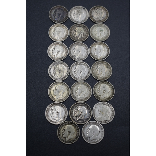 24 - Selection of Silver Three Pence Pieces