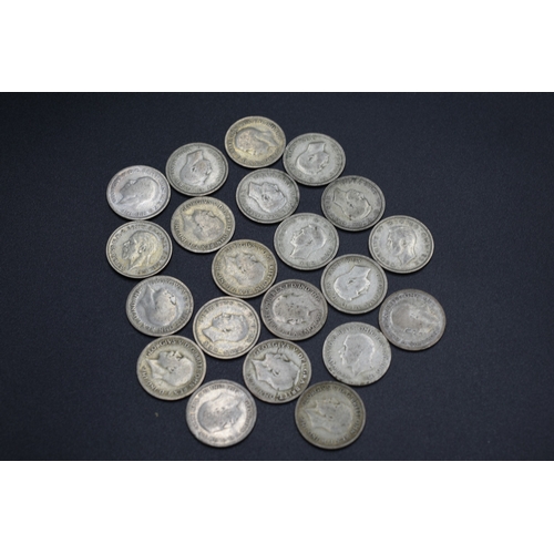 27 - Selection of Silver Six Pence Pieces - Various Dates