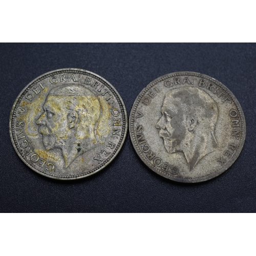 28 - Silver George V Florins 1928 & 1936