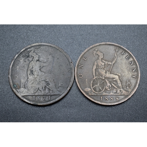 8 - Two Victorian Pennies (1871 Scarce Date & 1888)