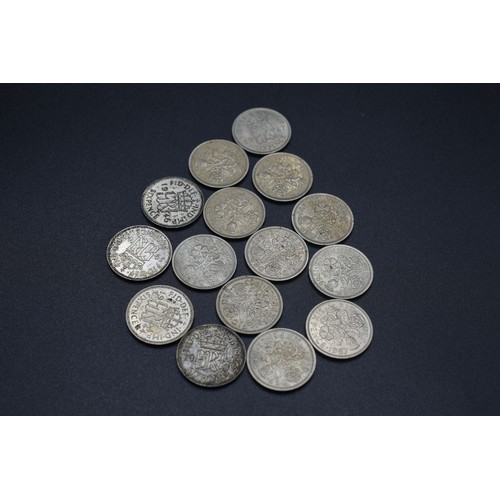 34 - Mixed Selection of Six Pence Pieces includes Silver