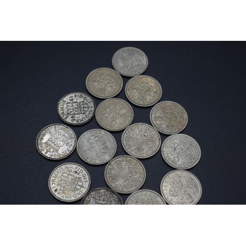 34 - Mixed Selection of Six Pence Pieces includes Silver