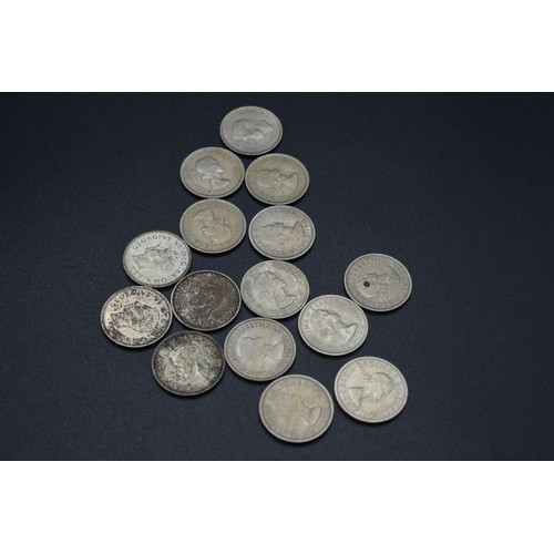 34 - Mixed Selection of Six Pence Pieces includes Silver