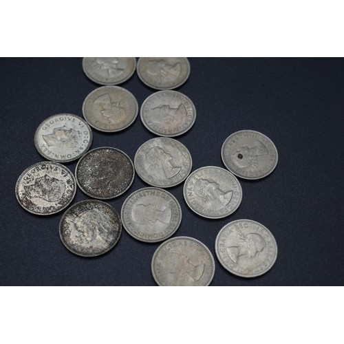 34 - Mixed Selection of Six Pence Pieces includes Silver