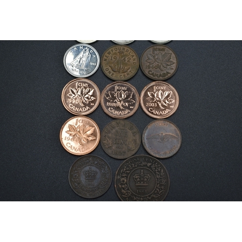 40 - Selection of Canadian Ten Cents & Cents Various Dates to include Silver