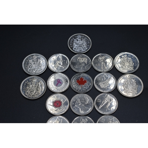 41 - Selection of Canadian Elizabeth II Twenty Five Cents & Fifty Cents Various Dates