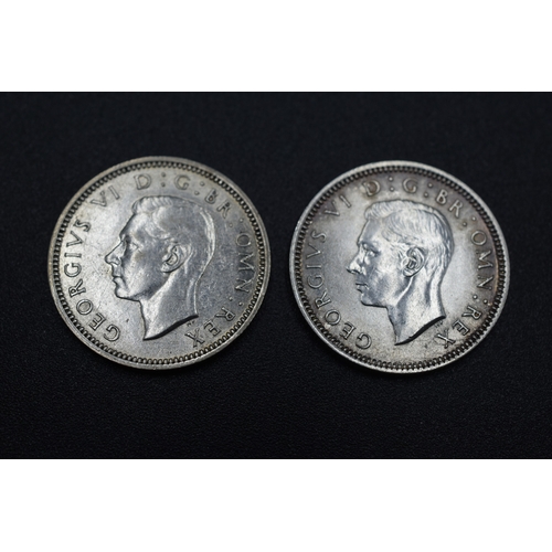 Two George VI Silver Sixpence Coins (1937 & 1945)