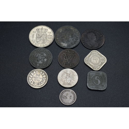 15 - Ten Dutch Coins including Silver