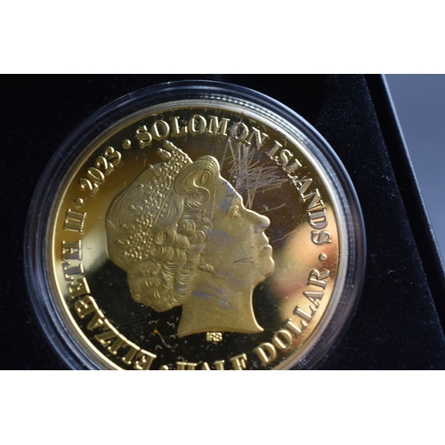 44 - Elizabeth II -  Half Dollar, Silver Gold Plated 3 Coin Set, 70th Anniversary of the Queens Coronatio... 